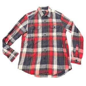 American Eagle Men's Thick Heavy Plaid Flannel‎ Button Up Shirt Medium Outdoors